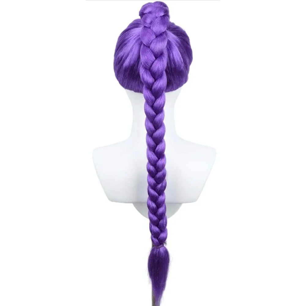 NWT Kids Long Purple Braided Wig Anime / KPop Cartoon Halloween Cosplay Costume